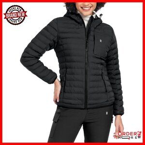 Women's Waterproof Puffer Jacket Hooded Winter Coat Recycled Insulation
